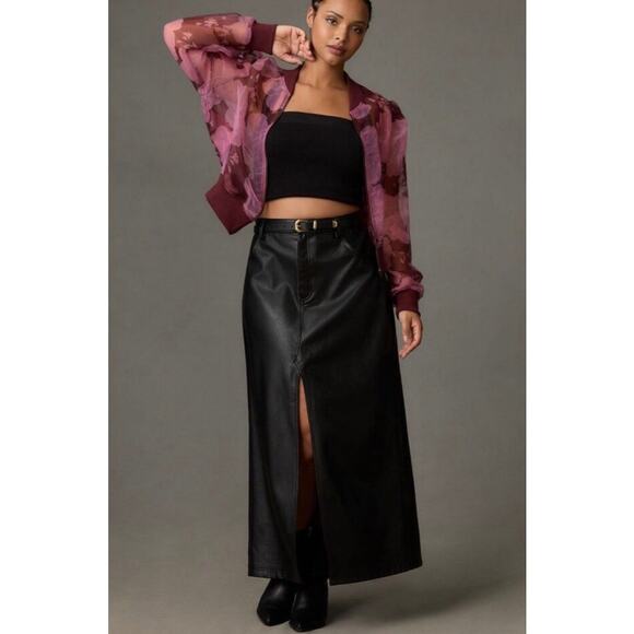 Anthropologie Jackets & Blazers - Anthropologie Dolan Sheer Organza Floral Full Zip Bomber Jacket Size Medium